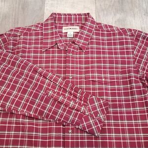 Cody James Men’s XL Pearl Snap Shirt Red Plaid Cotton Western Ranch Cowboy